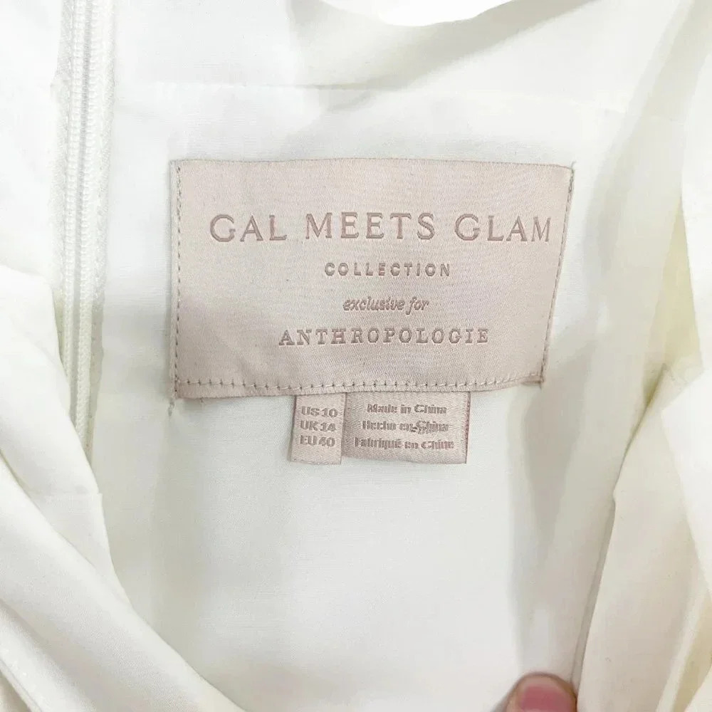 Gal Meets Glam for Anthropologie White Boho Trudy Embroidered Dress Size 10 - Picture 11 of 13